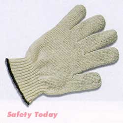 GLOVE COTTON POLY STRING;HEAVY 7 GAUGE NATURAL - Knit Work Gloves